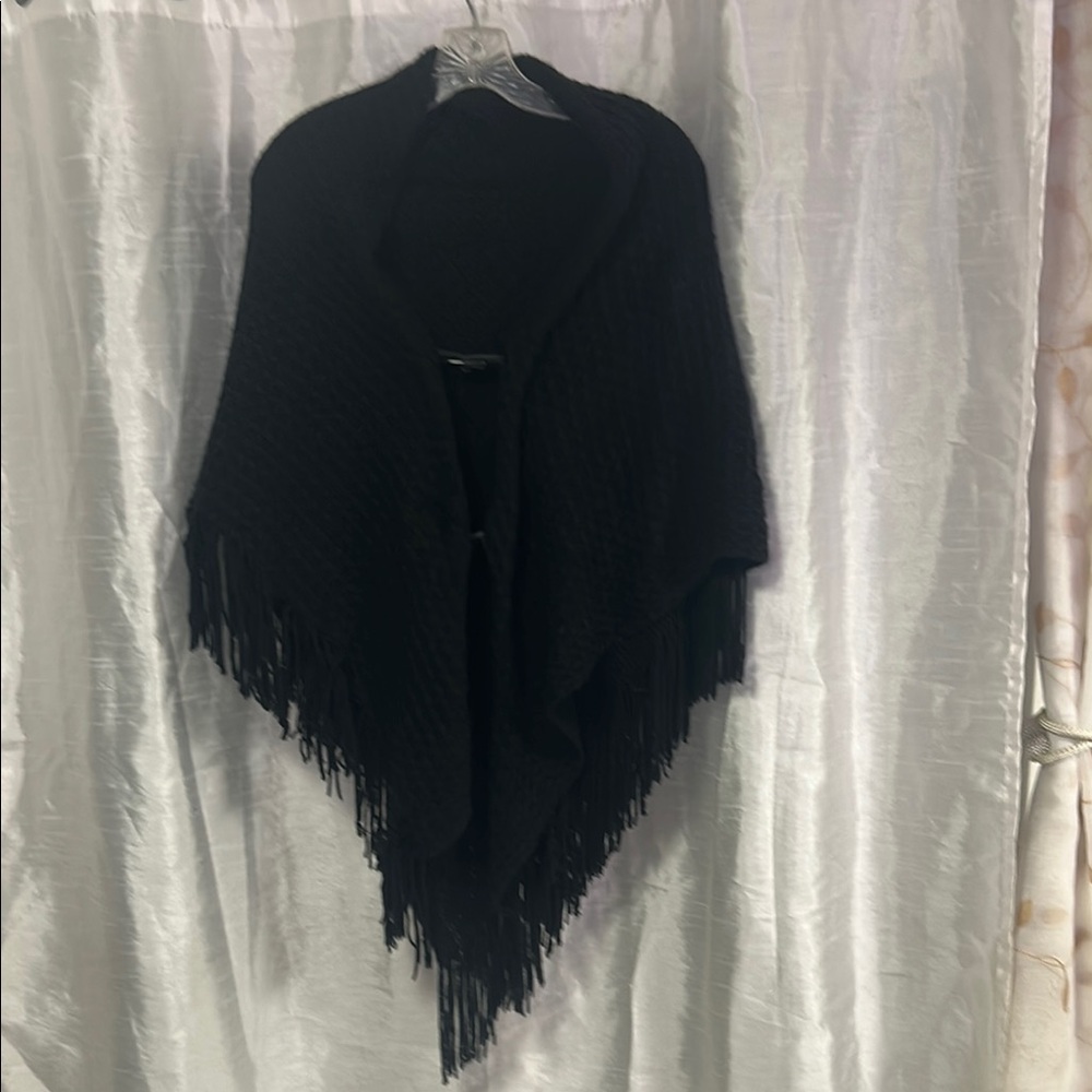 Black Fringe Shawl